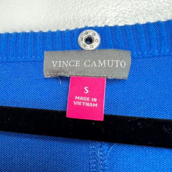 NWT Vince Camuto Button Up Shoulder Blue Boat Neck Neck SZ S - Picture 5 of 8